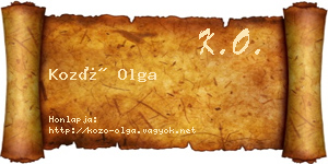 Kozó Olga névjegykártya