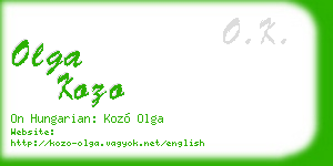 olga kozo business card