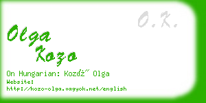 olga kozo business card